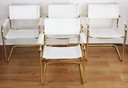 4x vintage verguld chromen buisframe stoelen