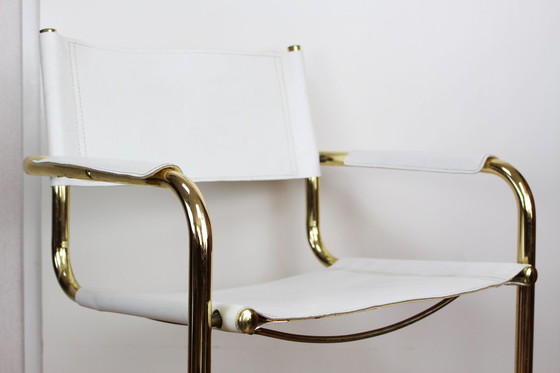 Image 1 of 4x vintage verguld chromen buisframe stoelen