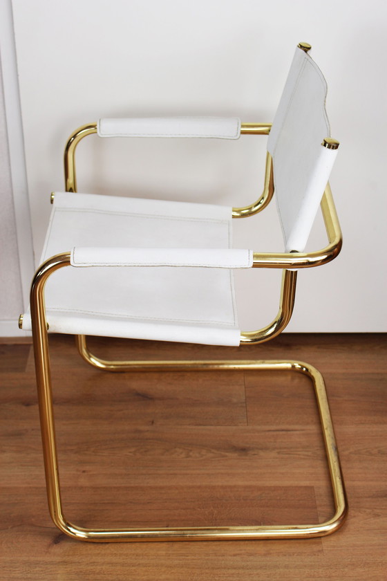 Image 1 of 4x vintage verguld chromen buisframe stoelen