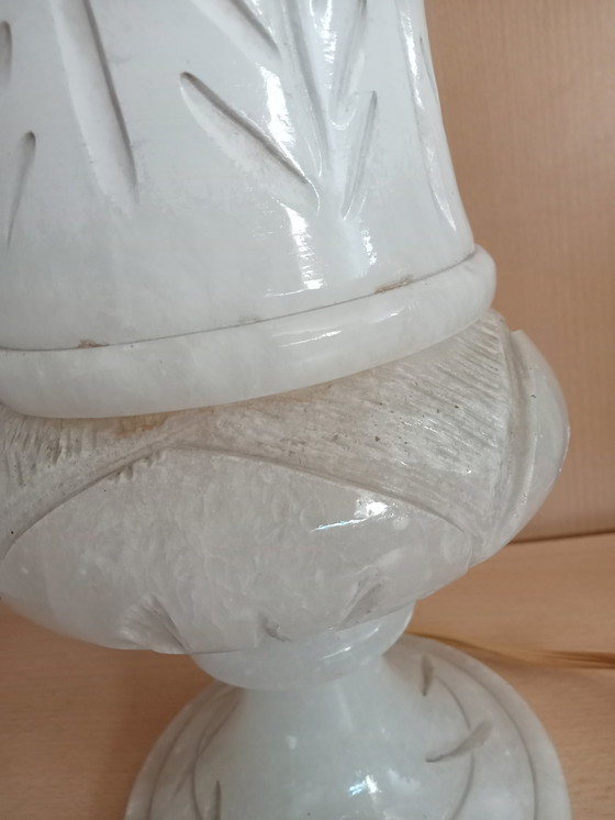 Image 1 of Vintage marmeren tafellamp, flower of life