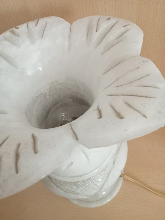 Image 1 of Vintage marmeren tafellamp, flower of life