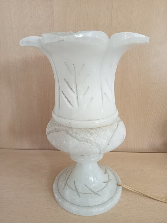 Image 1 of Vintage marmeren tafellamp, flower of life