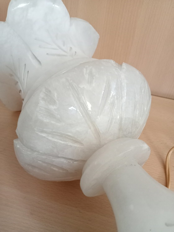 Image 1 of Vintage marmeren tafellamp, flower of life