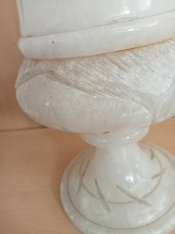 Image 1 of Vintage marmeren tafellamp, flower of life