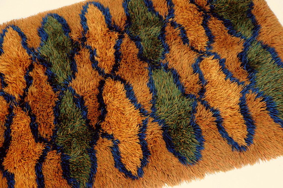 Image 1 of Vintage tapijt uit de jaren 70, psychedelisch popontwerp