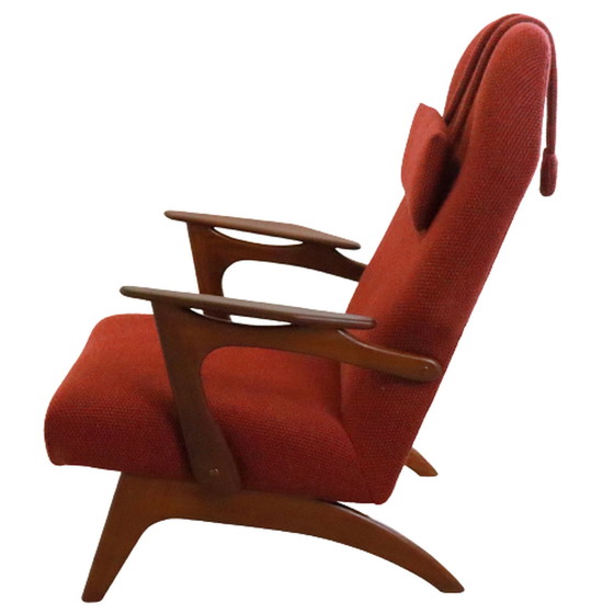 Image 1 of Mid Century fauteuil + voetenbank