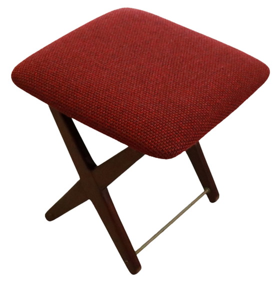 Image 1 of Mid Century fauteuil + voetenbank