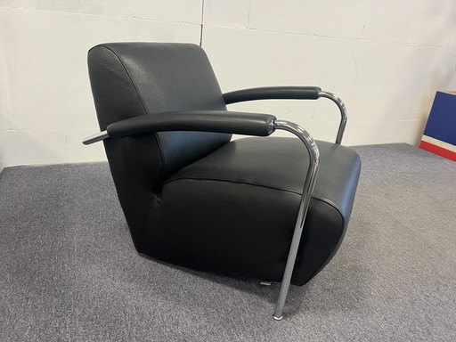 Leolux Scylla fauteuil zwart leer