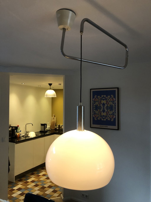 Space Age lamp met zwenkarm