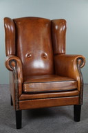Grote schapenleren oorfauteuil