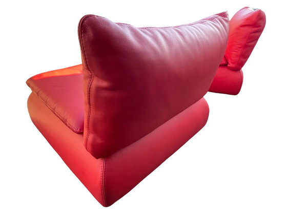 Image 1 of 2x Vintage rode lounge stoelen