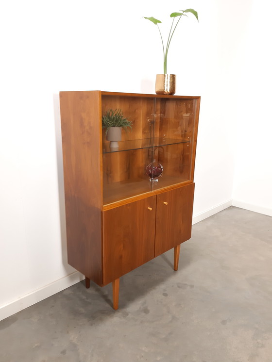 Image 1 of Vintage fineer vitrinekast