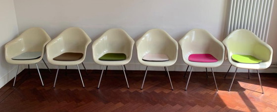 Image 1 of 6x Eames DAX eetkamerstoelen