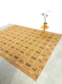 Groot groen bruin tapijt, vintage vloerkleed