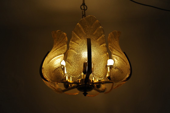 Image 1 of Vintage ijsglas acanthus kroonluchter