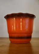 Vintage Bloempot Bloempotje Potje Oranje Jaren 70