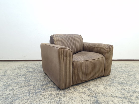 Image 1 of Ernst Lüthy set designbank designfauteuil leren bank leren fauteuil kruk