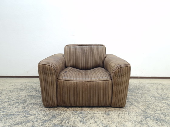 Image 1 of Ernst Lüthy set designbank designfauteuil leren bank leren fauteuil kruk