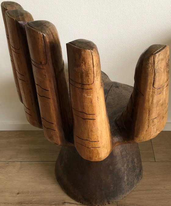 Image 1 of Vintage Indonisische houtsnijwerk stoel