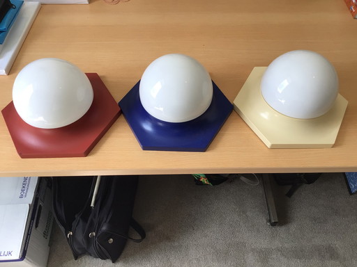 3x Vintage plafondlampen