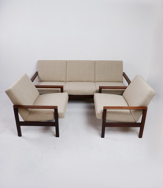 Image 1 of 2x Pastoe fauteuils + 3-zitsbank