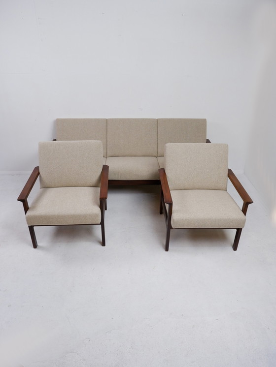 Image 1 of 2x Pastoe fauteuils + 3-zitsbank