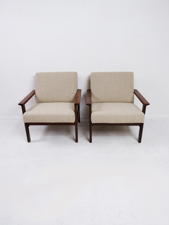 Image 1 of 2x Pastoe fauteuils + 3-zitsbank