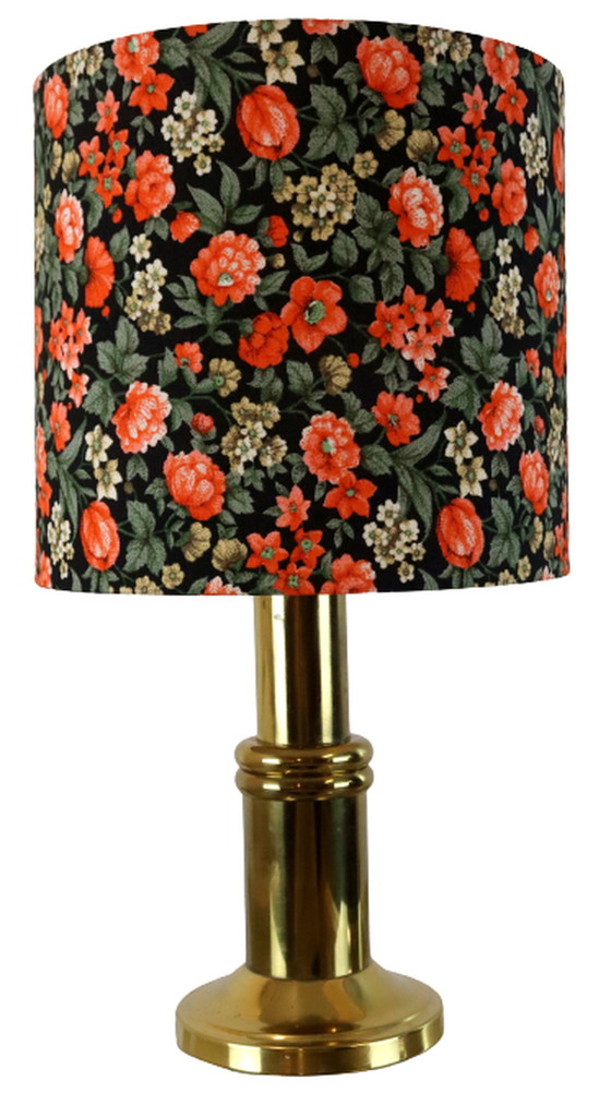 Image 1 of Tafellamp messing 'floral' vintage