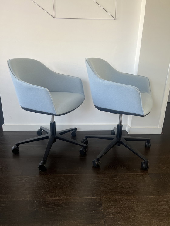 Image 1 of 2x Vitra softshell bureaustoel