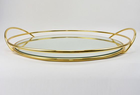 Image 1 of Vintage verguld dienblad