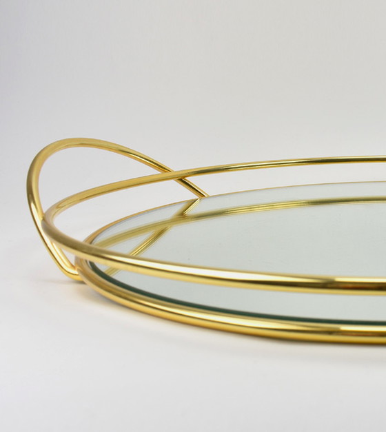 Image 1 of Vintage verguld dienblad