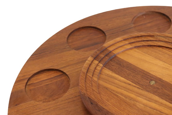 Image 1 of Lüthje wood Denmark Lazy Susan vintage Deens design