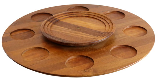 Image 1 of Lüthje wood Denmark Lazy Susan vintage Deens design