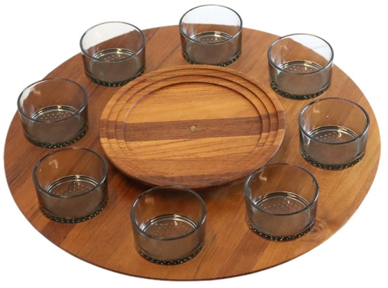 Image 1 of Lüthje wood Denmark Lazy Susan vintage Deens design