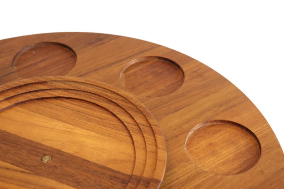 Image 1 of Lüthje wood Denmark Lazy Susan vintage Deens design