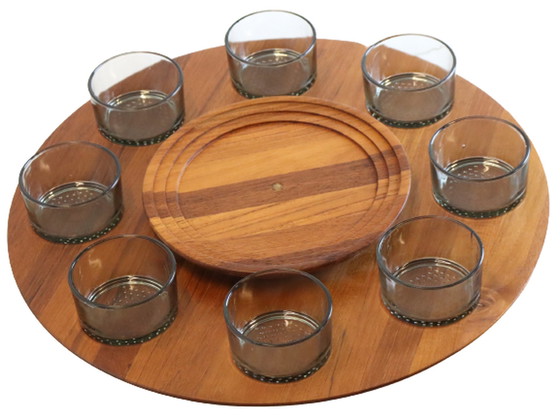 Image 1 of Lüthje wood Denmark Lazy Susan vintage Deens design