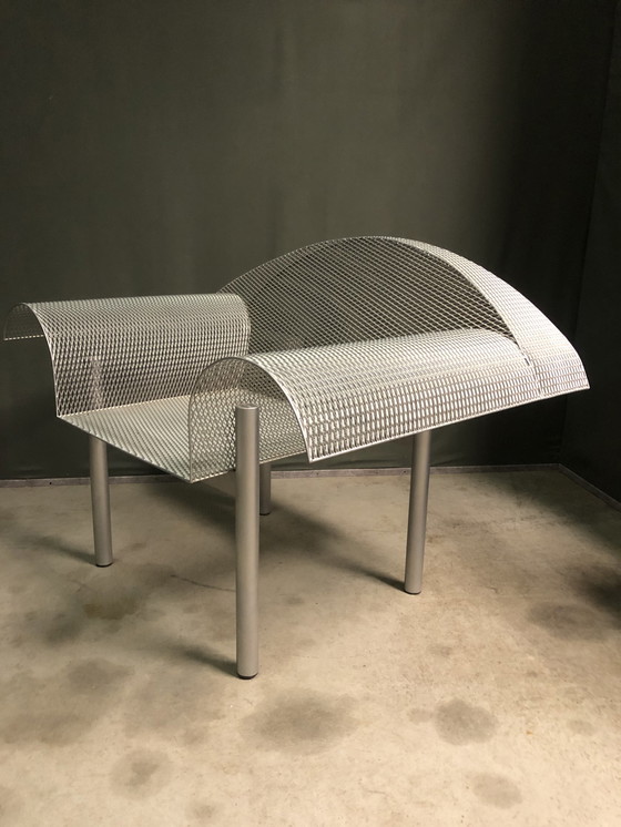 Image 1 of Post modern metalen mesh lounge stoel