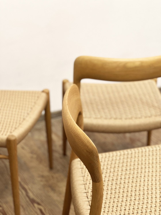 Image 1 of 4 Deense Modern eiken eetkamerstoelen Mid-Century #75, Niels O. Møller, JL Moller