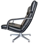 Artifort F141 draaifauteuil zwart leder