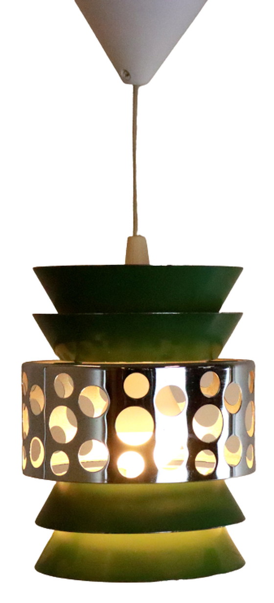 Image 1 of Hanglamp 'Graen' space age lamp vintage groen