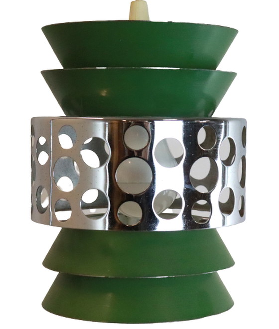 Image 1 of Hanglamp 'Graen' space age lamp vintage groen