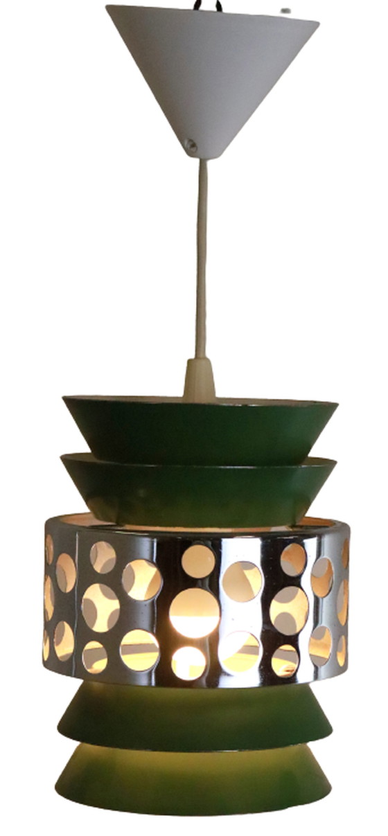 Image 1 of Hanglamp 'Graen' space age lamp vintage groen