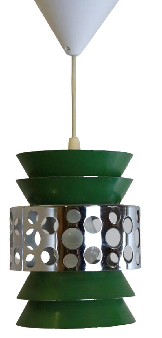 Image 1 of Hanglamp 'Graen' space age lamp vintage groen