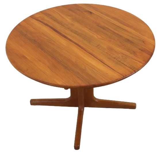 Image 1 of Deens design verlengbare ronde eettafel 'Lystlund' vintage