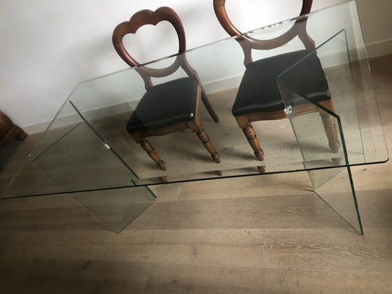 Image 1 of Vintage glazen tafel