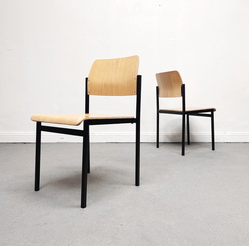 4x klassieke stalen buisstoelen