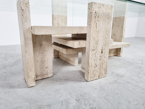 Image 1 of Vintage travertin salontafel