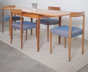 Vintage eettafel met 4 stoelen LÜBKE