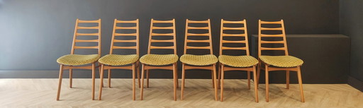 6x Mid Century eettafel stoelen