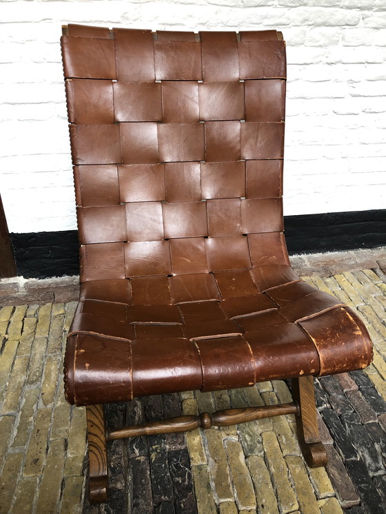 Image 1 of Pierre Lottier lederen lounge stoel